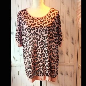 Coco + Carmen Blush Leopard Print Top